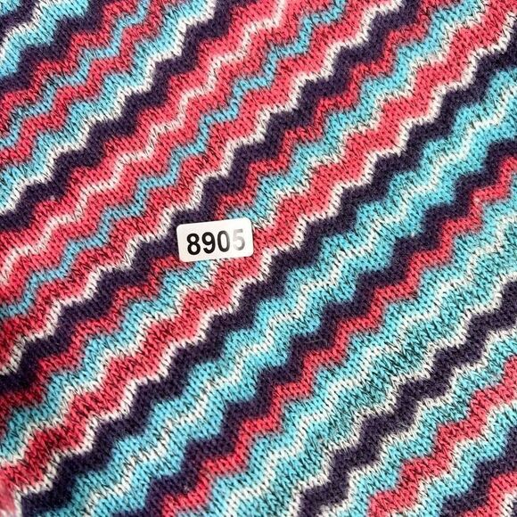 Spyder Pullover Sweater Womens 10 Blue Multi Zig Zag Stripe Quarter Zip Fleece - Picture 11 of 12